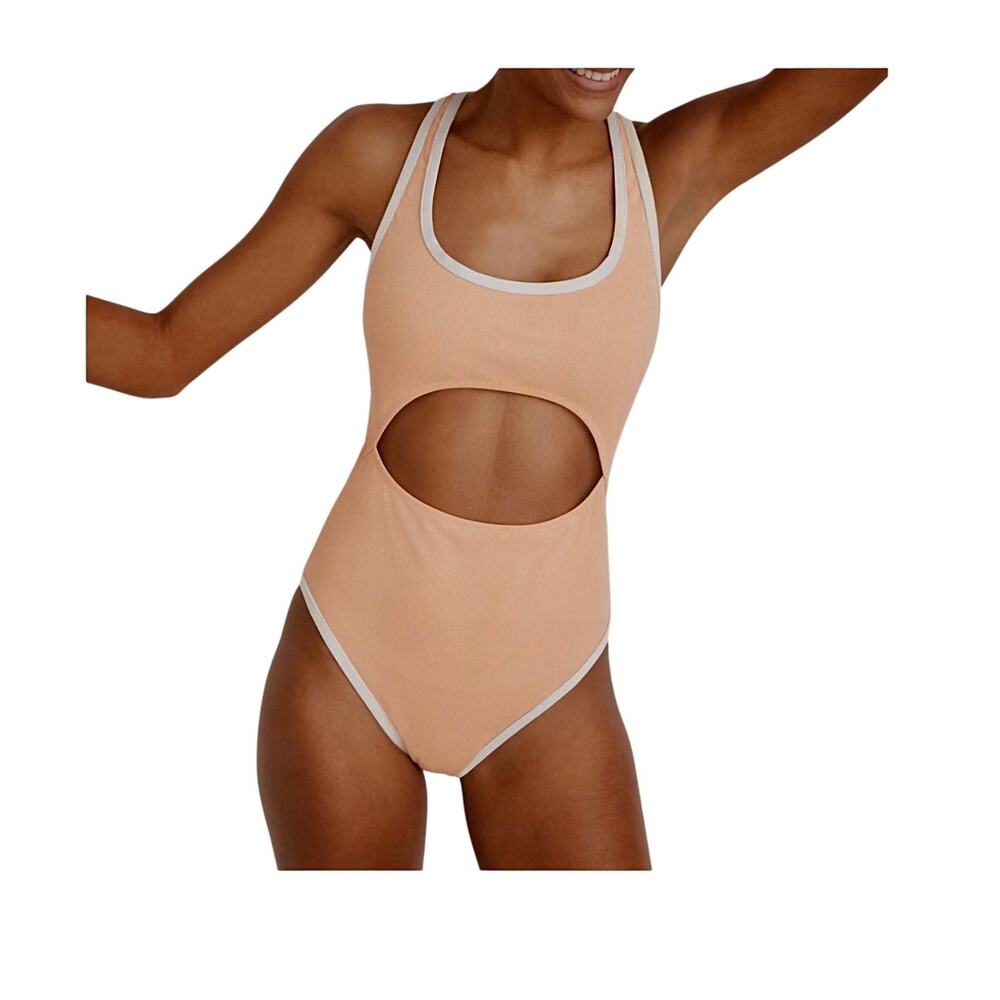 Madewell small Second Wave cutout ribbed one piece swimsuit SW2 3456